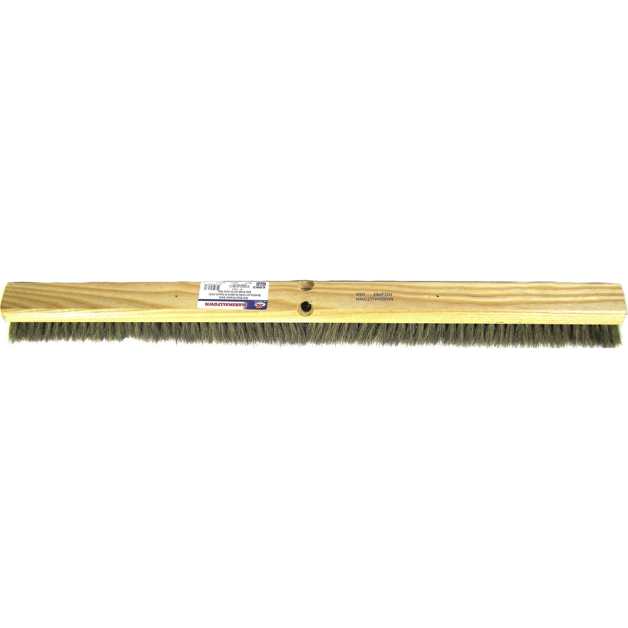Marshalltown Horsehair Broom - 36in. Wide Block, Lacquered Hardwood, Model# 6983